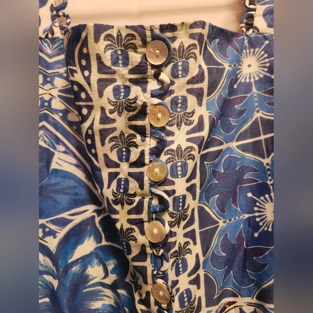 Farm Rio blue tropical print top - Picture 5 of 9